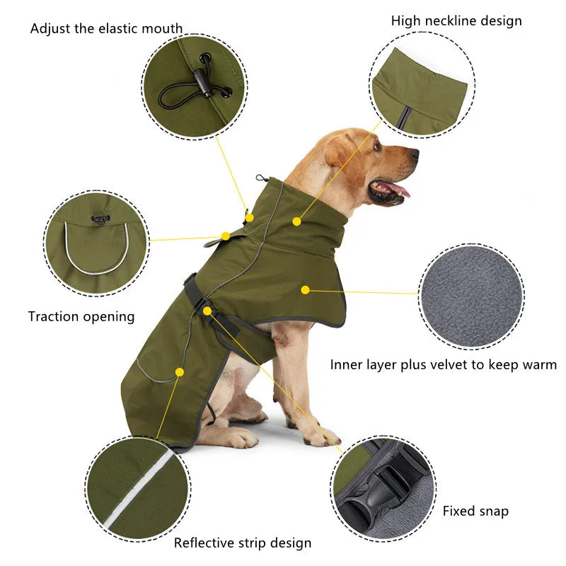 Kleidung Für Große Hunde Wasserdichte Große Hund Weste Jacke Herbst Winter Warme Pelz Kragen Haustier Hund Mantel Für Französisch Bulldog