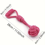 1-teiliges robustes Hundeseil-Spielzeugset – Knotenaufkauen mit Tennisbällen, interaktiver Schlepper/Fetch für mittelgroße/große aggressive Kauer