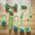 7-teiliges Kauspielzeug für Hundeseile, interaktives Knotenspielzeug, langlebiges Trainingsset, zahnende Welpen und aggressive Kauer, Spielen im Innen- und Außenbereich