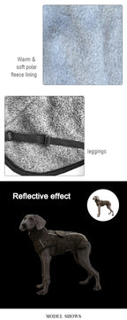 Warme Rollkragen-Hundekleidung, Winter, dick, reflektierend, Schneeanzug, Mantel, Haustierjacke für große Rassen, Whippet, Windhund, Parka-Kleidung