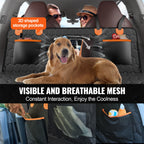 Rücksitzverlängerung und Hunde-Autositzbezug für Rücksitzbett mit Netzfenster