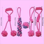 4/5-teiliges lila Kaarseil-Spielzeugset für Hunde – geflochtene Knoten für kleine bis mittelgroße Hunde, langlebiges Schlepper- und Spielspielzeug zum Zahnen von Welpen