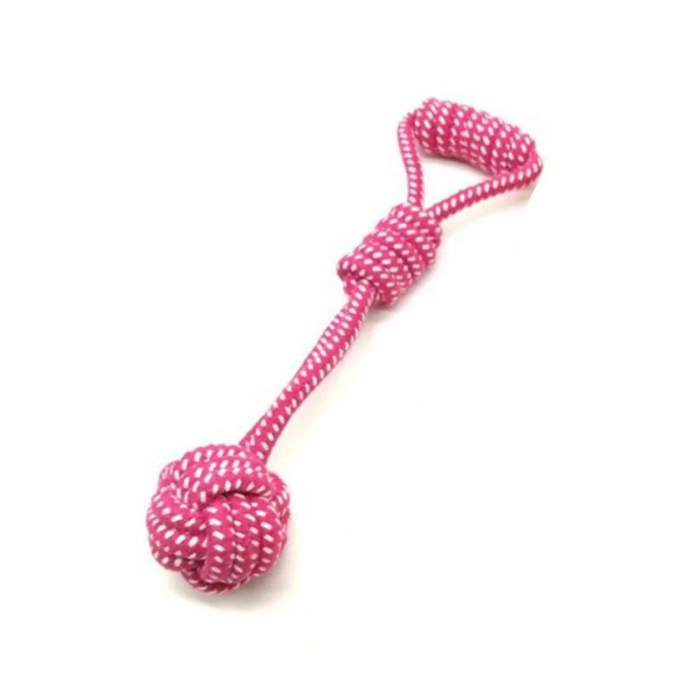 1-teiliges robustes Hundeseil-Spielzeugset – Knotenaufkauen mit Tennisbällen, interaktiver Schlepper/Fetch für mittelgroße/große aggressive Kauer