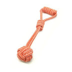 1-teiliges robustes Hundeseil-Spielzeugset – Knotenaufkauen mit Tennisbällen, interaktiver Schlepper/Fetch für mittelgroße/große aggressive Kauer