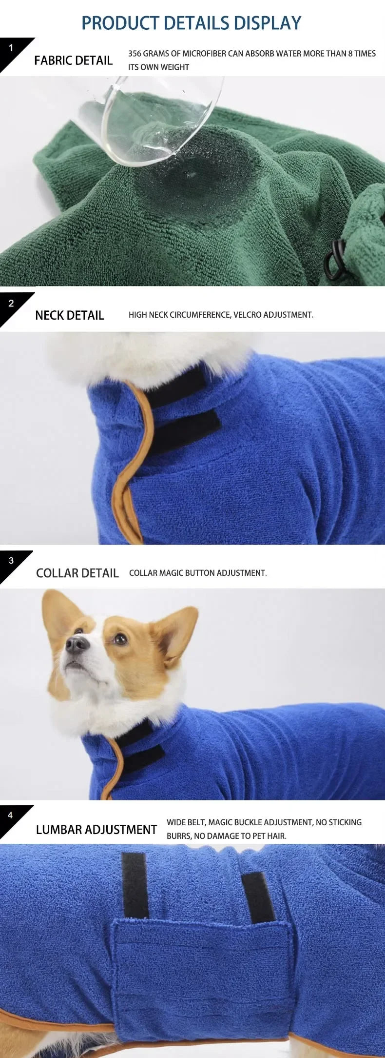 Saugfähiger Haustierbademantel