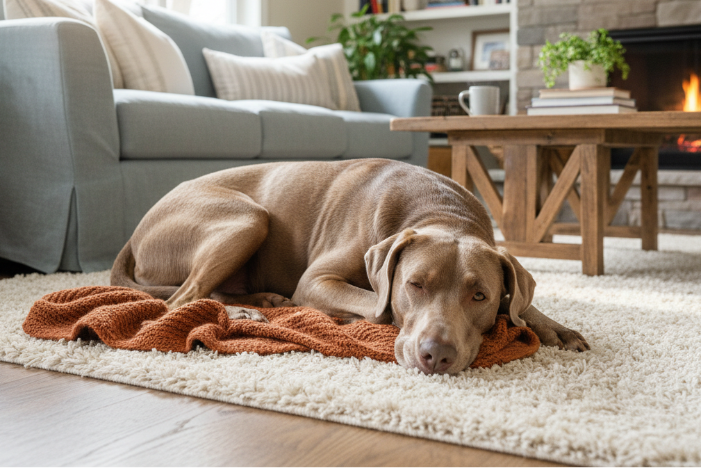 ein labmaraner zuhause